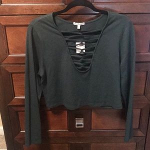 Dark Green Crop Top